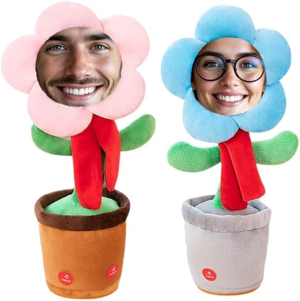 Custom Dancing Sunflower with Face - Funny Dancing Flower with, Flower with Custom Face,Personalized Plush, Parties and Customized Gifts