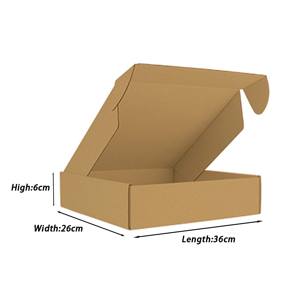 Paquete de 15 cajas pequeñas de cartón corrugado de 30 x 20 x 10 cm para embalaje y envío por correo, 36 x 26 x 6 cm
