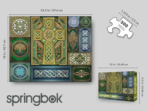 Puzzle Springbok Celtic Knots de 500 Piezas para Adultos | Piezas Únicas, Fabricado en USA, Materiales Ecológicos, Póster Incluido con Diseño Intricado de Nudos Celtas miniatura 4