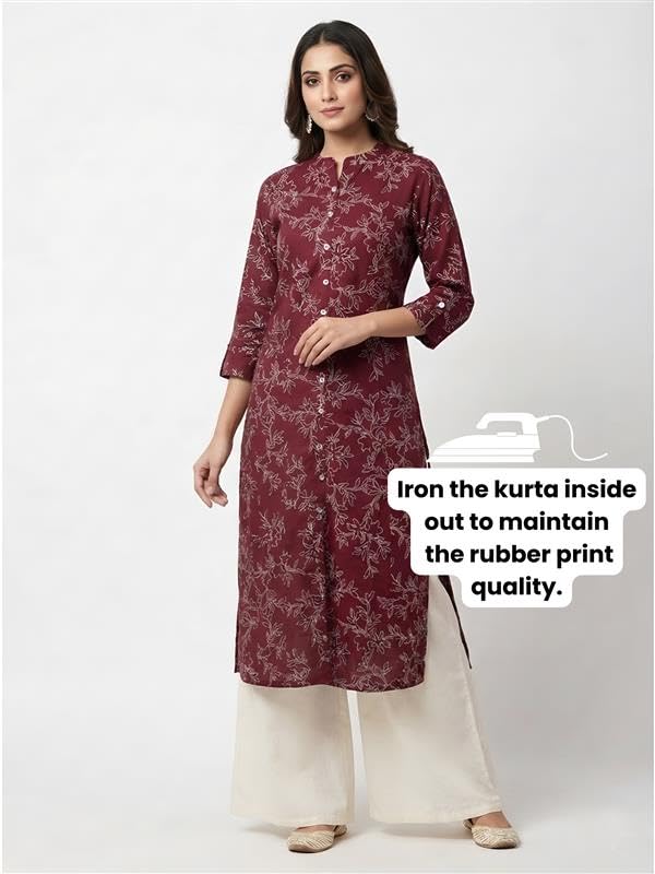 Image of Yash Gallery Women's Pure Cotton White Floral Rubber Print A-line Kurta Pant Set with Dupatta with Fancy Front Buttons, One Side Functional Pocket