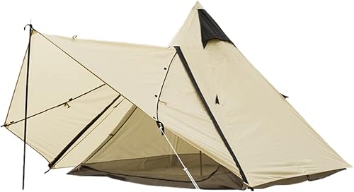 Miniatura 4 de UNISTRENGH Tienda de campaña tipi india yurta de 4 estaciones doble capa impermeable protector solar refugio piramidal tienda de campaña para