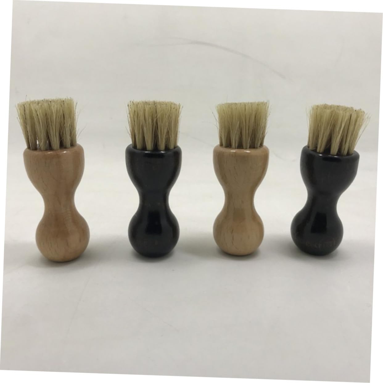 Uonlytech 2 Piezas Cepillo de Limpieza para Zapatos de Madera de Haya Multifuncional Portátil Diseño Creativo para Limpieza y Pulido y Oscuro