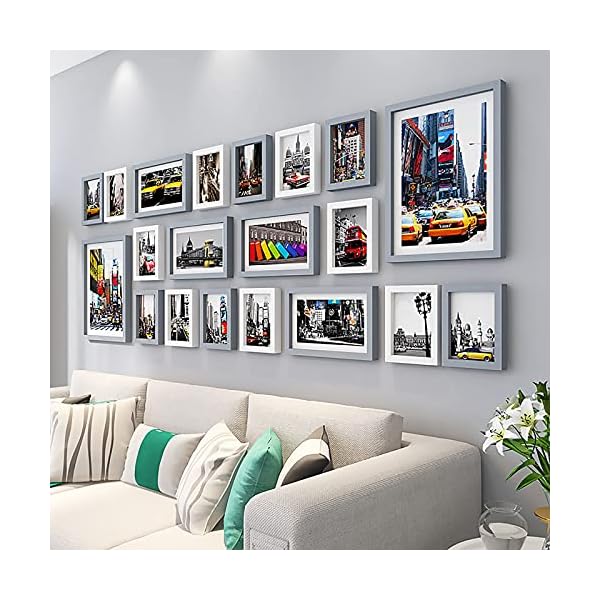 MKMKL Bilderrahmen Collage Set - 20Er-Pack Holz-Fotorahmen-Wand-Galerie-Kit, 7 Zoll / 16 Zoll / 7 * 12 Fotodisplay…