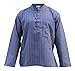 Shopoholic Fashion Mens Striped Grandad Shirt (M,Purple)