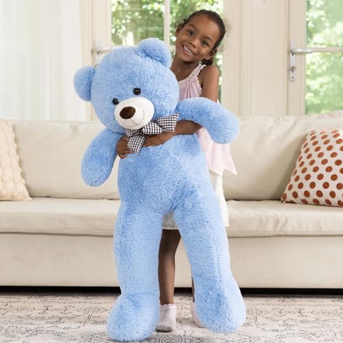 Image of MaoGoLan Giant Teddy Bear Plush Toy - Ultra Soft & Cute Large Stuffed Animal 39 inches, Perfect for Baby Showers, Birthdays, Valentine Day Gifts (Kids, Couples, Family),Blue