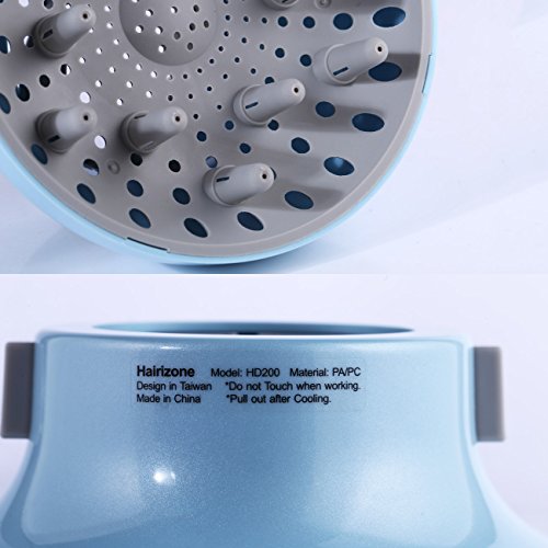 Hairizone Universal Hair Diffuser Adaptable For Blow Dryers With D-1.7-Inch To 2.6-Inch For Natural Curly Or Wavy Hair, Blue #TOP5