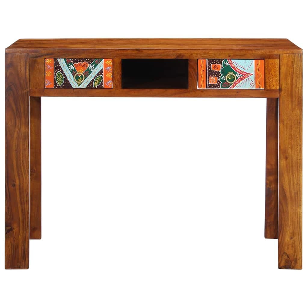 Scrivania con cassetto e contenitore marrone 100 x 50 x 75 cm in legno di