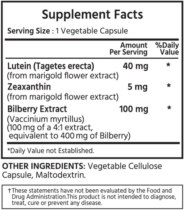Miniatura 2 de ML Naturals Luteína y zeaxantina prémium con arándano, 240 cápsulas vegetales. Luteína 40 mg, zeaxantina 5 mg y arándano 100 mg. Calidad premium.