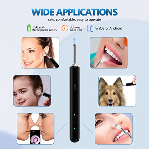 Ear Wax Removal Tool with Camera, SATANTECH Earwax Cleaner Camera Upgraded 1080p, Wireless Ear Endoscope with 6 Led Lights, 2 in 1 Earwax & Acne Cleaner Ip67 Waterproof, Compatible for iOS Android - Thumbnail 6