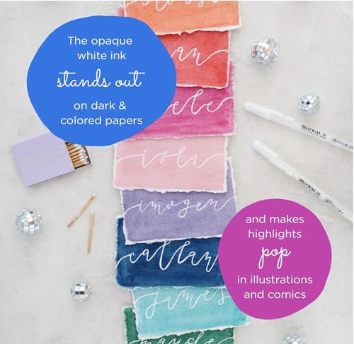 SAKURA Gelly Roll bolígrafos de gel, punta variada, tinta blanca, pack de 5 miniatura 3