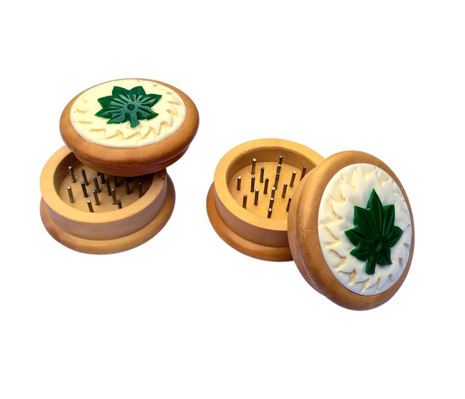 D.R.M. Creations Wooden Herb Grinder Crusher, Assorted Wooden Crusher, Weed herb Grinder Pack of 2-picture-10