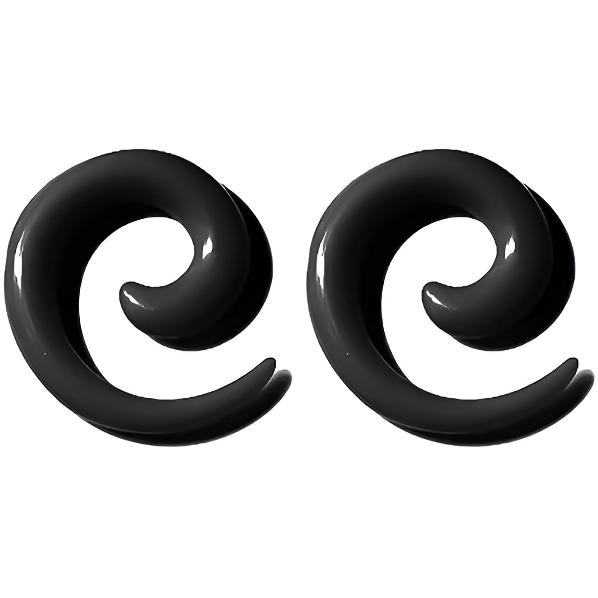 1 Pair Black 1.6 mm(14 G) Crescent Acrylic Spiral Snail Tapers Plugs Tunnel Ear Stretcher Expander Gauges Stretching Swirl Ears Tunnels Set Twist Plug Body Piercing Jewelry Women