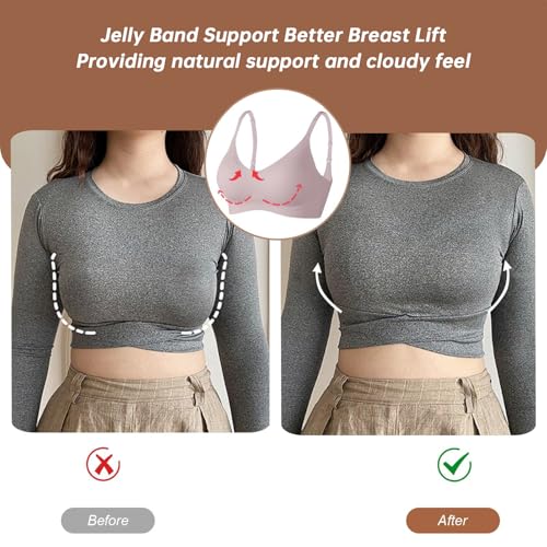 OEAK Womens Wireless Bras Comfortable Push Up Bra No Underwire Bra Full Support Lift Bralette Everyday Seamless Tshirt Bras X-Large Pink4