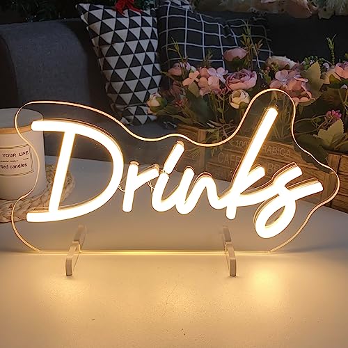 Image of Drinks Table Number Neon Sign Desk Lamp Night Light Wedding Letter LED Neon Sign Wedding Table Decorations Neon Light Shop Bedroom Home Room Decor Christmas Party Warm White USB 30x12.7CM