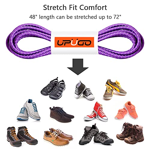 Image of UpUGo Elastic Shoe Laces, No Tie Shoe Laces Tieless for Kids, Adults, Elderly, One Size Fit All
