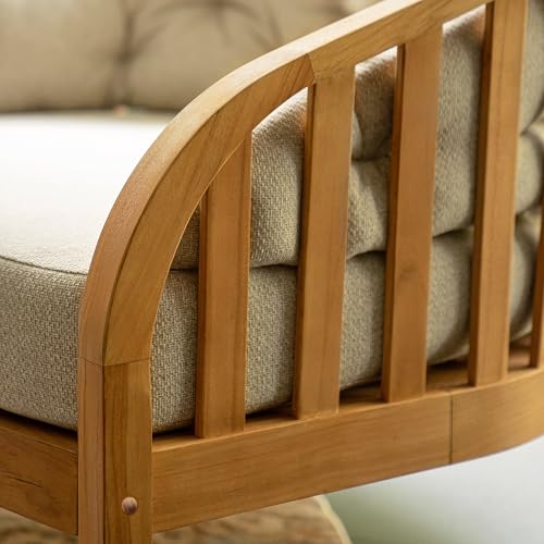 Cambridge Casual 121544-TW-XX-TN-XX Barnese Wood Oversized Patio Lounge Chair, Natural Teak/Tan Cushion thumb #9