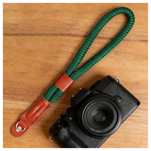 Green Handwoven Cotton Camera Wrist Strap Durable Adjustable Camera Band For Mirrorless And Digital Cameras