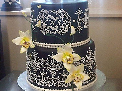 Designer Stencils Lace Set Cake Foodgrade Stencil, 6.2 X 14.5 #TOP2