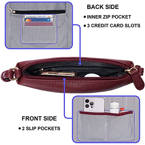 Image of Solene Small Multi Zipper Pocket Crossbody Bag with Adjustable Strap, Lightweight Travel Purse, Daily Small Messenger Pouch