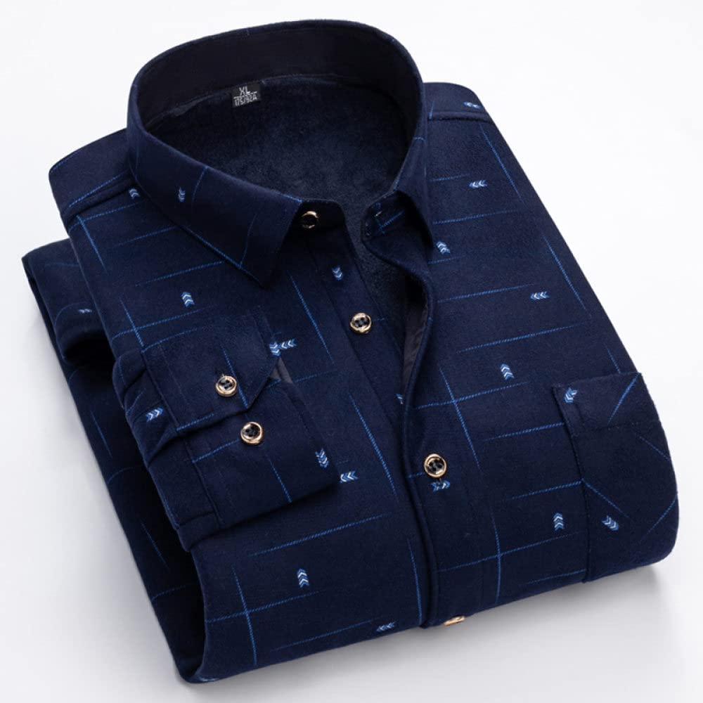 IIK Camicia Calda da Uomo,Camicia Calda da Uomo in Cotone A Maniche Lunghe Camicia Calda Casual con Tasche Camicia Calda da Lavoro Morbida Casuale vestibilità Regolare Adatto per Primavera, Autunn