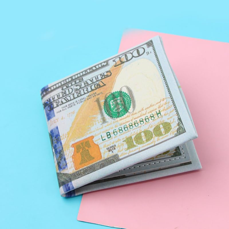 2Pcs Men dollar Bill Wallet Billfold Leather Credit Card Photo Holder3