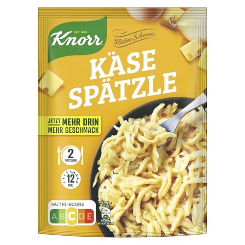 Knorr Hüttenschmaus Fertiggericht Käse-Spätzle leckeres Nudelgericht ohne geschmacksverstärkende Zusatzstoffe 2 Portionen