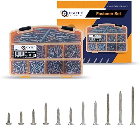 FandWay Torx Bohrschrauben Set 205 Teile | M4,2 Edelstahl Schwarz