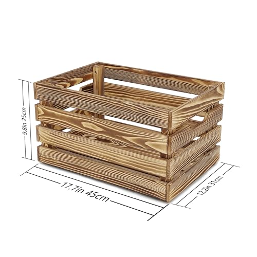 Brown Wooden Crates are Used for Storage, Milk Crates, Wine Crates, Festival Decorations, Camping, and Other Multi-Purpose. They are Sturdy and Durable, set of 2 Length of 17.7 inches. - Image 3