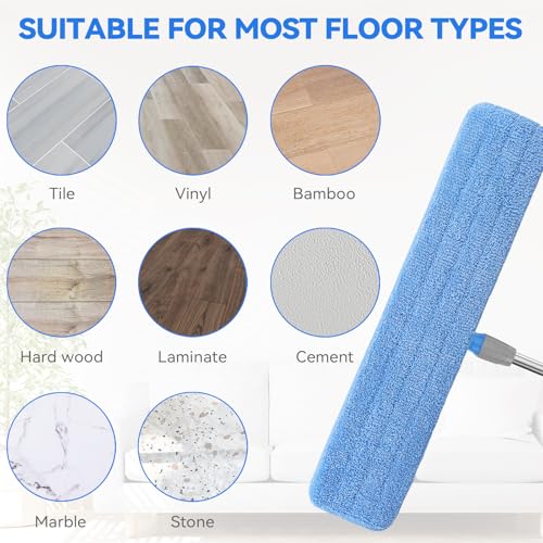 Image of 36 inch Microfiber Pad for Rubbermaid Commercial 36 Inch Mop Head - 8 Pack Replacement Wet & Dry Commercial Reusable Cleaning Mop Refills Fit for Any Microfiber Flat Mop System 36 inch