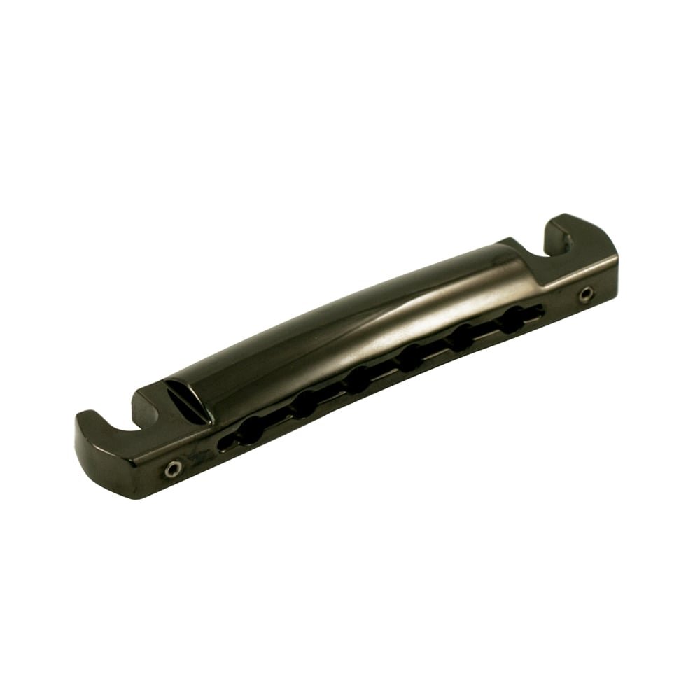 Kluson USA Aluminum Or Zinc Wraparound Tailpiece With Steel Studs - Aluminum - Black