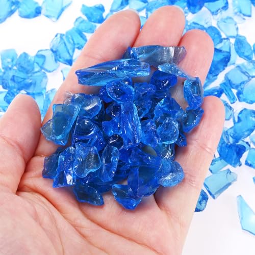M METERXITY High Luster Fire Glass Gravel Stone, Glass Gems, Crushed Glass - Image 4