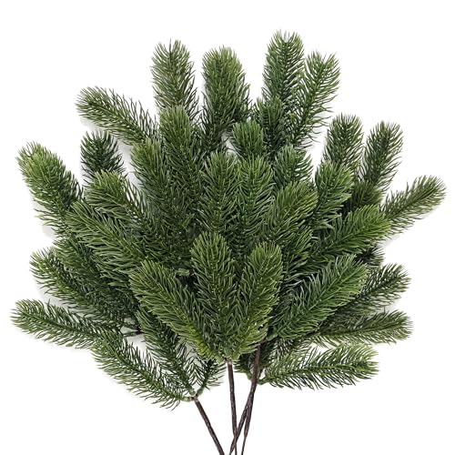 TINA 4 Bündel Tannenzweige Künstlich wie Echt 44cm, Tannengrün...