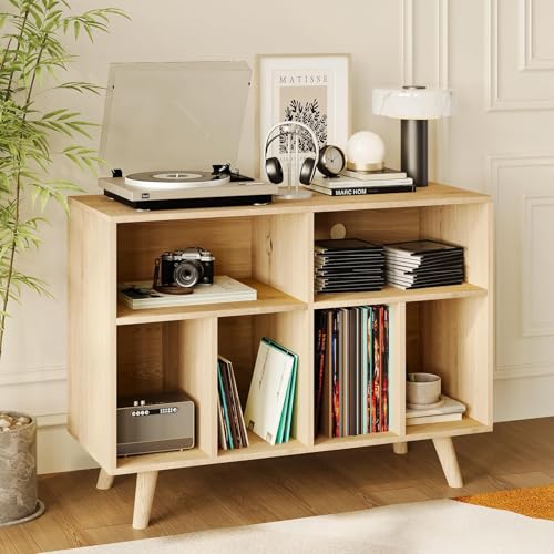 CuisinSmart Record Player Stand with Vinyl Storage,...