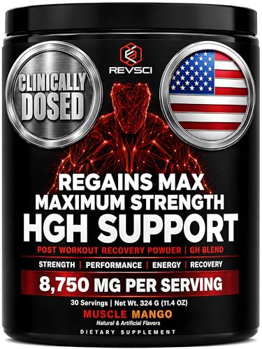 Image of HGH Supplements for Men & Women, REVSCI Regains Max Amino Acids Supplement, Post Workout Recovery Powder, Anabolic Muscle Recovery & Muscle Builder for Men, HGH Human Growth Hormone Booster Supplement