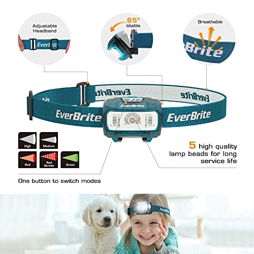 EverBrite Lampada Frontale LED da 2 Pezzi, Torcia