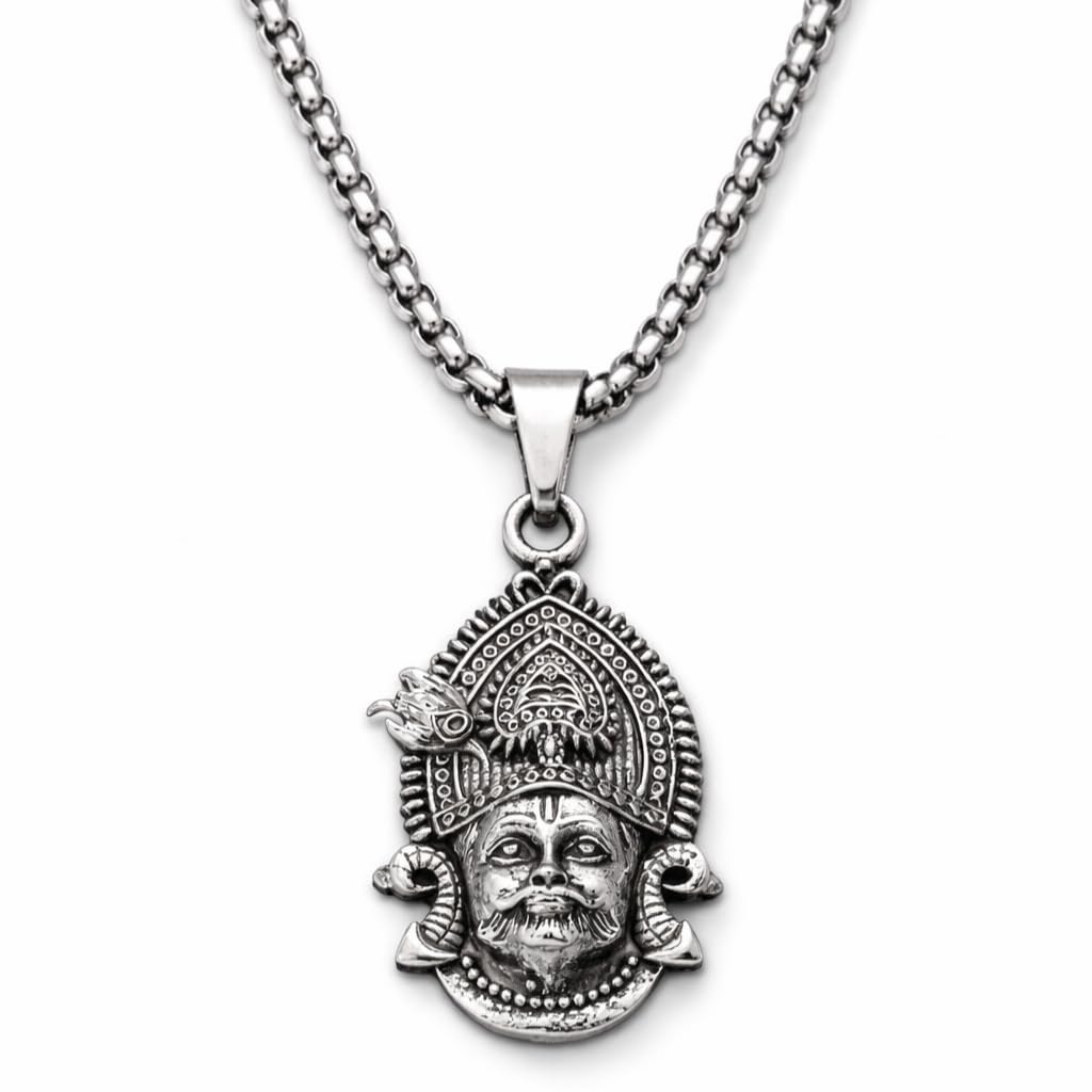 EiVAA Baba Khatu Shyam Ji Pendant for Men & Women | Religious Locket with Chain | Spiritual Jewelry for Daily Wear | Devotional Gift for Good Health & Prosperity-image-3