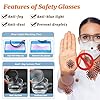 BOBLUEON 2 Pack Safety Glasses Anti Fog Clear Blue Light Blocking Eye Protection Nurse Goggles for Women Men #4