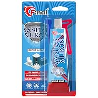 FINAL Sanitär Silikon 1x50ml - Wasserfester Dichtstoff in Profiqualität, für Bad, Dusche & Küche, schimmelresistent, antibakteriell & elastisch, haftet auf Glas, Metall, Keramik & Holz, Transparent