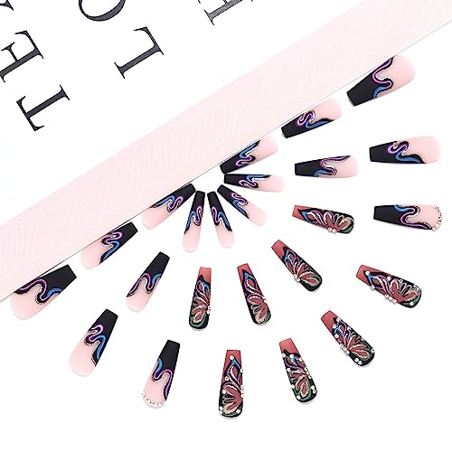 Brishow Unghie finte a forma di bara, a forma di