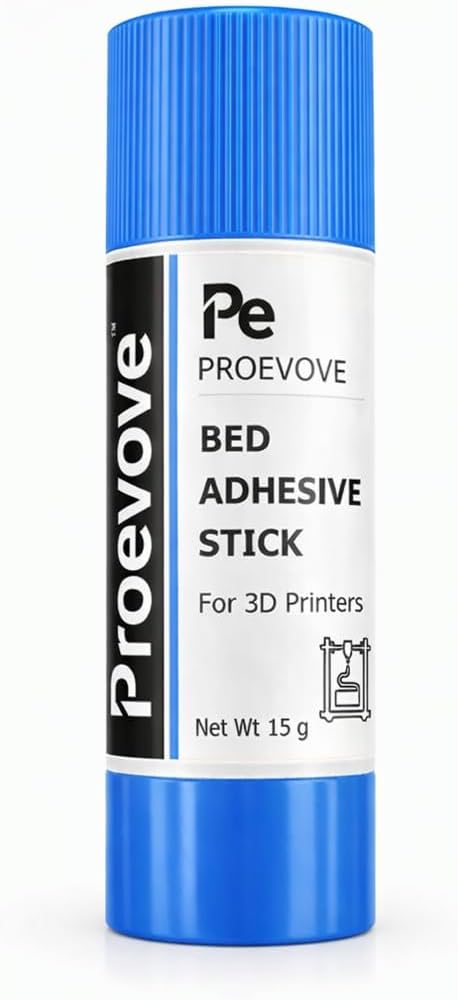 Proevove™ 3D Printer Bed Adhesive Stick 15g | Glue for PLA, ABS, PETG TPU| Strong Build Plate Adhesion | Reduces Warping | Washable & Non-Toxic | Compatible with Bambu Lab, Creality, Elegoo, Anycubic
