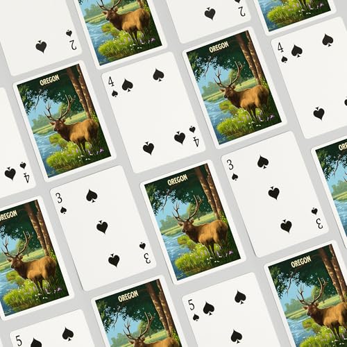 Baraja lantern press oregon elk 52 cartas póker miniatura 4