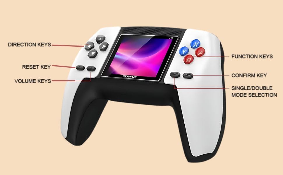 NextTech Traditional P5 Portable Retro Game Console | 520 Classic Built-in Games | Rechargeable Handheld Controller | TV Output Support | Fun Gaming for Kids & Adults | Multi Color 9 51w7 ZIsaXL
