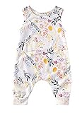 Baby Girl Sleeveless Sweet Floral Jumpers Rompers Bodysuit Playsuit Outfits (6-12 Month)