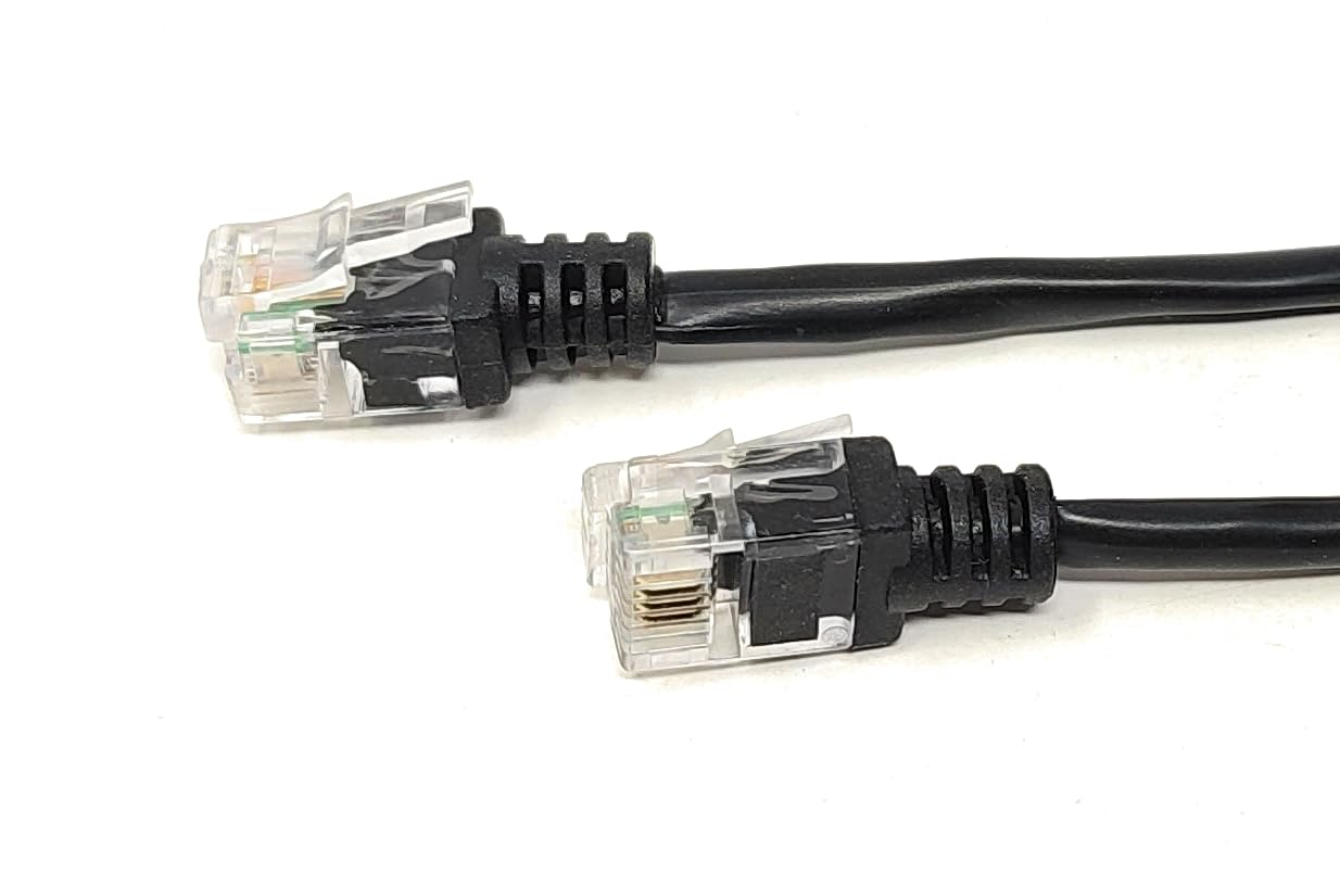 mCore RJ11 to RJ11 ADSL Home Phone, Internet, Broadband, Router, Modem Microfilter Cable Lead Gold Plated Contact Pins (0.5m, Black)