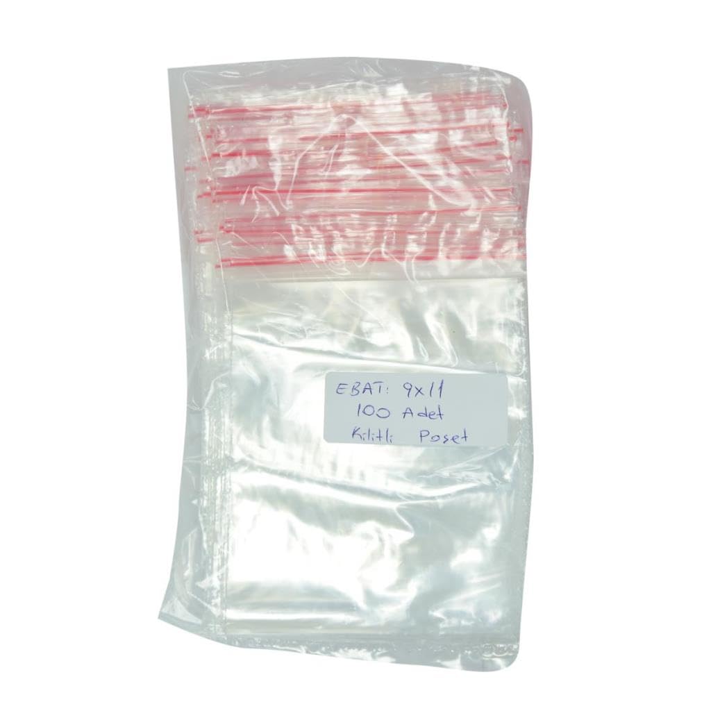 LokmanAVM Kilitli Naylon Torba Poşet 9X11 Cm Şeffaf 100 Adet 1 Paket