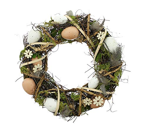 FRANK FLECHTWAREN Kranz Ostern, Ø 30 x 8 cm, Innen-Ø 12 cm, toller Blickfang...