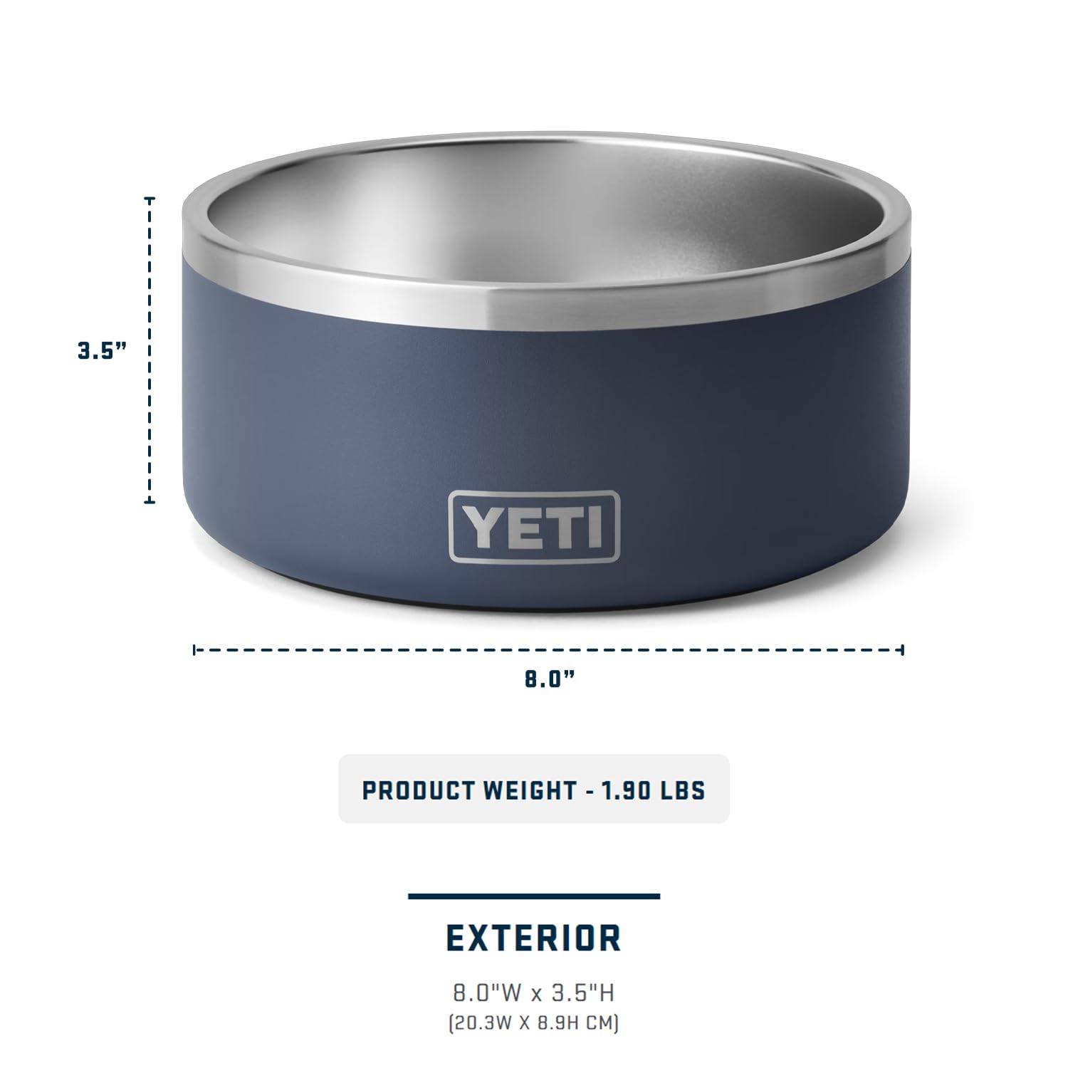 YETI Boomer 8, cuenco antideslizante de acero inoxidable para perros, capacidad para 64 onzas, camuflaje de humedales
