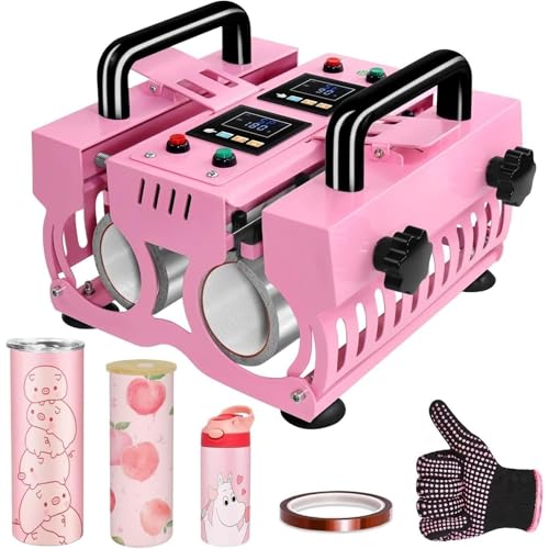 Prensa térmica para tazas 11-30 oz doble estación 1000 W miniatura 1
