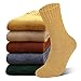 Produktbild VoJoPi 5 Paar Warme Damen Socken, Dicke Wolle Thermosocken Damen Wintersocken, Bunte Einfarbig Stricksocken Frauen Mädchen Bettsocken Tägliche Abnutzung,EU 35-42