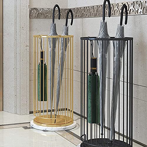 Porte-parapluies doré anti-goutte avec socle marbre stable - 6